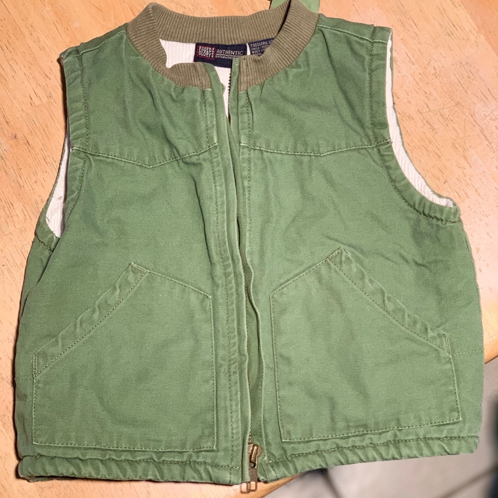Boys Army Green Vest